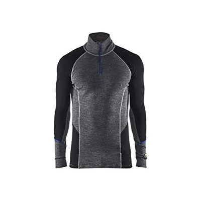 Afbeelding van Blaklader Onderhemd Merino met rits WARM 4899 1732 Medium Grijs/Zwart 4XL