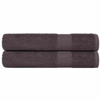 Afbeelding van vidaXL Handdoeken 2 st 100x200cm 360 g/m² 100% katoen antracietkleurig