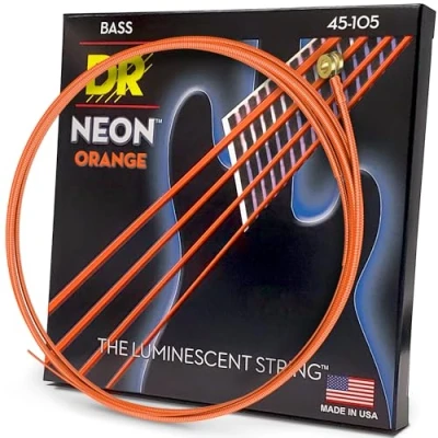 Afbeelding van DR 4er bas 45 105 Hi Def neon Orange NOB Snarenset voor 4 string basgitaar
