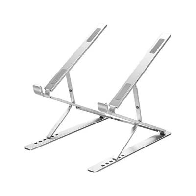 Afbeelding van Laptopstandaard notebook pc standaard aluminiumlegering 7 + 9 traps hoogteverstelling inklapbaar opbergen met opbergtas