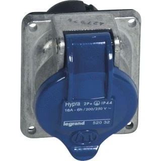 Afbeelding van Legrand cee inb contactdoos 16a 6h 230v 2p a ip44 metaal hypra 052032
