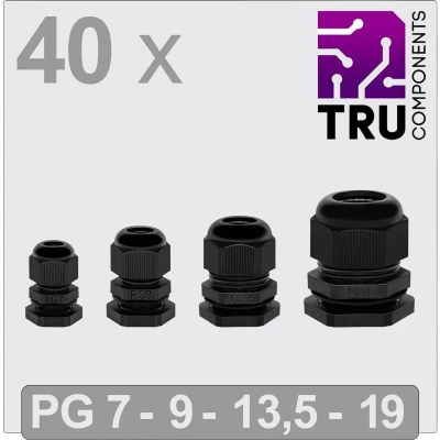 Afbeelding van TRU COMPONENTS TC 13448344 Wartel Polyamide Zwart 40 stuk(s)