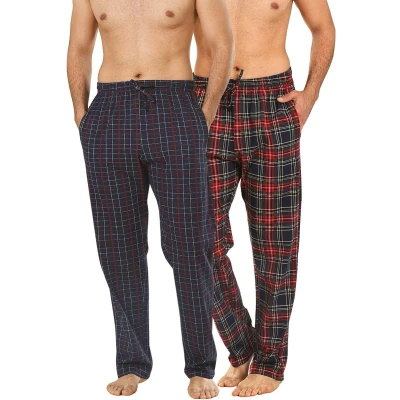 Afbeelding van 2 PACK Pyjama Broeken Navy Geruit / Bordeaux Maat L Koopjedeal.nl Altijd de beste deal