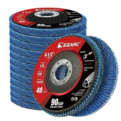 Afbeelding van EZARC 115 mm waaierschijven, korrel 40, Jumbo zirkoniumdioxide waaierschijf type 29 voor het slijpen, ontroesten, afwerken, slijpen en ontbramen (12 stuks)