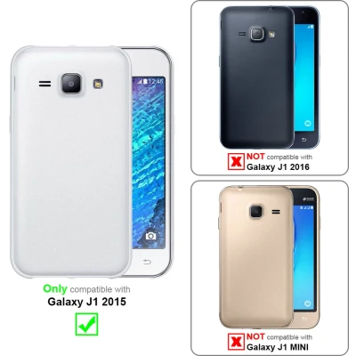 Afbeelding van Cadorabo Hoesje geschikt voor Samsung Galaxy J1 2015 in GOUD Beschermhoes TPU silicone Case Cover Brushed