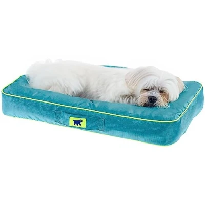 Afbeelding van Ferplast Hondenbed, Hondenkussen voor kleine Honden Hondenmand hoes Afneembaar en Wasbaar Orthopedisch Ergonomische HondensofaBank Waterdichte 65 x 40 h 8 cm. Hemelsblauw