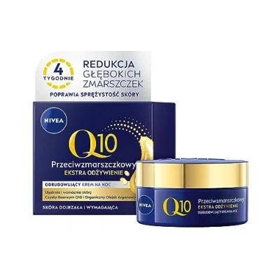 Afbeelding van Nivea Q10 Power Przeciwzmarszczkowy + Ekstra Od?ywienie Krem Na Noc Z Naturalnym Koenzymem I Organicznym Olejkiem Arganowym 50ml (w)