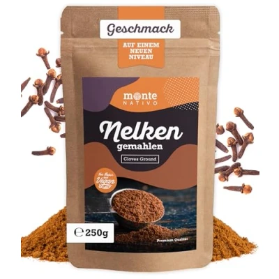 Afbeelding van gemalen kruidnagel, Monte Nativo (250 g), specerijen, ideaal voor koken en bakken, kruidnagelthee of glühweinkruiden, ground cloves
