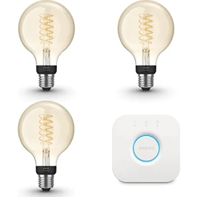 Afbeelding van Philips Hue Starterspakket Filament White G93E27 3 Lampen