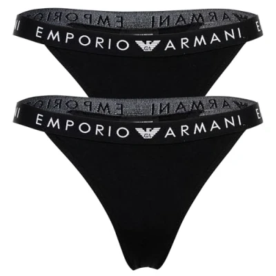 Afbeelding van Emporio Armani 2 PACK Tthong String Nero black, Dames, Maat: XS, black