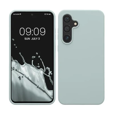 Afbeelding van kwmobile telefoonhoesje geschikt voor Samsung Galaxy S24 FE Hoesje met siliconen coating Smartphone case in cool mint