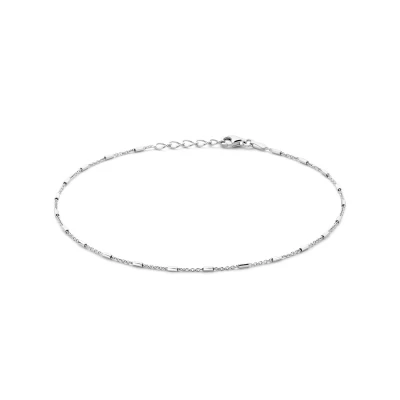 Afbeelding van Zilver Gerhodineerde enkelbandje buisjes 1,3 mm 24 + 2 cm 1339149 horloge Zilverkleur 26