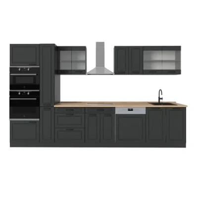 Afbeelding van Vicco Complete keukeneenheid R Line, Antraciet landhuis/antraciet, 350 cm zonder werkblad