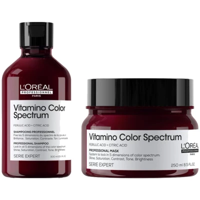 Afbeelding van L&#039;Oréal Vitamino Color Spectrum Shampoo 300ml + Masque 250ml bundel/set/pakket