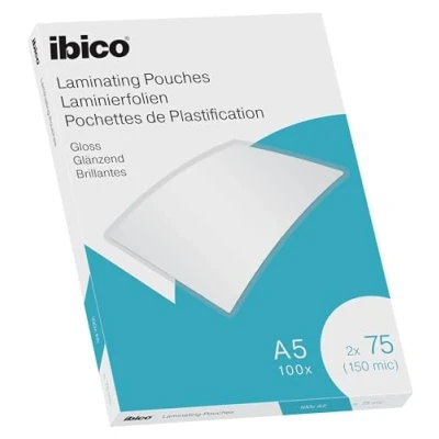 Afbeelding van Ibico Lamineerhoezen voor A5 Documenten 2 x 75 Micron 100 stuks Glanzend
