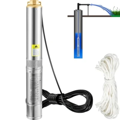Afbeelding van VEVOR Diepbronpomp motor met 750 W, dompelpomp voor fonteinen, 230 V, 50 Hz, maximale debiet van 105 l/min, bronpomp akkerland, fabrieken, mijnbouw