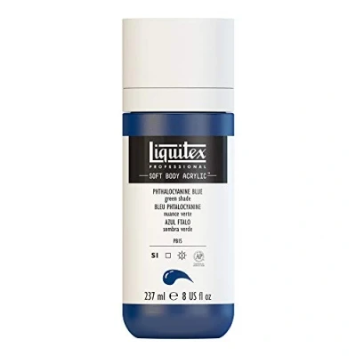 Afbeelding van Liquitex 1923316 Soft Body acrylverf, hoog gepigmenteerd, lichtecht en verouderingsbestendig 237ml fles, Phthalocyanine Blue (Green Shade)