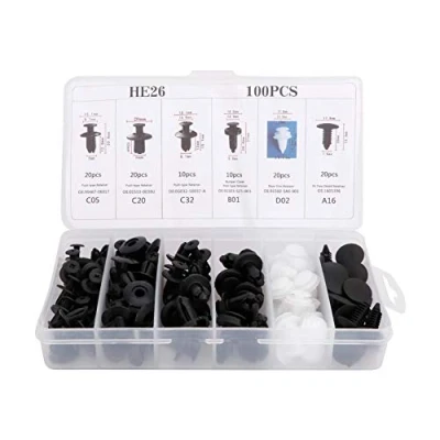 Afbeelding van Deurbekleding clips, 100 stuks auto deur kaart paneel trim clips bumper sluiting retainer push klinknagel kit universeel
