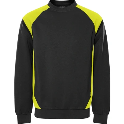 Afbeelding van Fristads Sweater 7148 GSM Zwart/hi vis geel maat XS