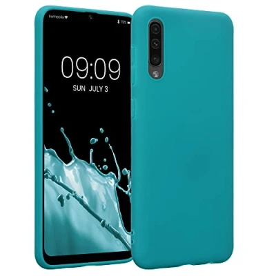 Afbeelding van kwmobile telefoonhoesje geschikt voor Samsung Galaxy A50 Hoesje smartphone Back cover in mat petrol