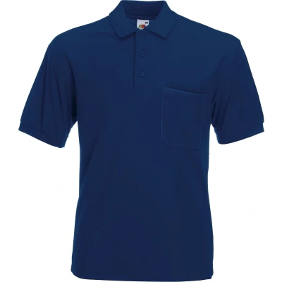 Afbeelding van Fruit Of The Loom Heren Pocket 65/35 Pique © Poloshirt Korte Mouwen (Marine)