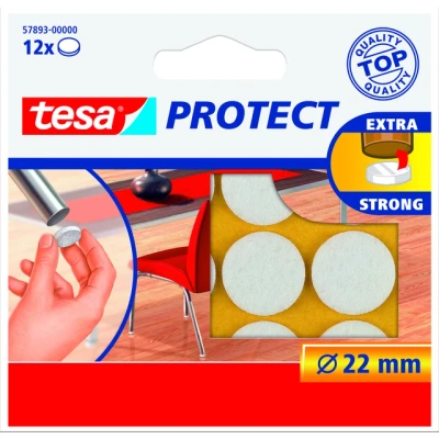 Afbeelding van Beschermvilt Tesa antikras 57893 22mm rond wit