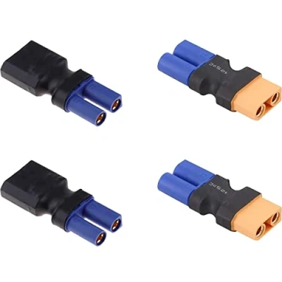Afbeelding van Boladge 2 stuks XT90 mannelijk naar EC5 bus connectoren adapter en mannelijke connectoradapter voor RC LiPo accu&#039;s
