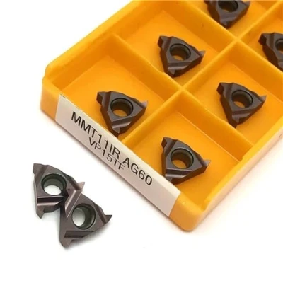 Afbeelding van 10 stks 11IR AG60 VP15TF/11IR UE6020 Draad Draaigereedschap Carbide Wisselplaten Metalen Draaibank Gereedschap Staalverwerking Blade for (Size : VP15TF)