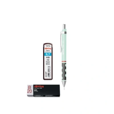 Afbeelding van rOtring Tikky Pastel Vulpotlood Gum Vullingen HB 0,7 mm Opaal Blauw 3 Count