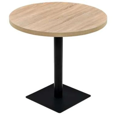 Afbeelding van Bistrotafel rond 80x75 cm MDF en staal eikenkleur