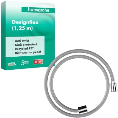 Afbeelding van Hansgrohe designflex doucheslang textiel 1 2 x125cm met anti knikbescherming chroom 28220000