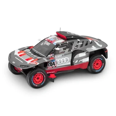 Afbeelding van Audi 5022200632 modelauto 1:43 miniatuur RS Q e tron E2 Rallye Dakar 2023, Peterhansel/Boulanger