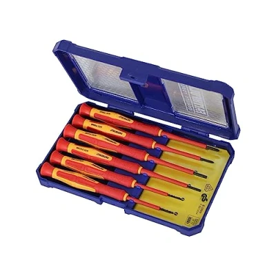 Afbeelding van Faithfull VDE Precisie Schroevendraaier Set 6 St: Phillips &amp; Slotted. Nominaal tot 1.000V, Rood/Oranje