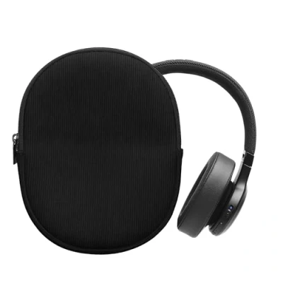 Afbeelding van kwmobile headset case geschikt voor JBL Tune 600 / 500BT 510BT 450 hoes 22,5 x 17 cm Koptelefoon cover met rits Neopreen en ribfluweel In zwart