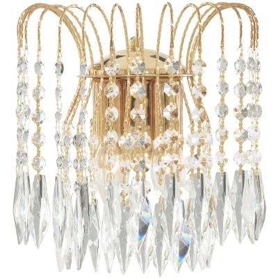Afbeelding van Searchlight Waterfall Wandverlichting 25 X 26 Cm Goud En Transparant