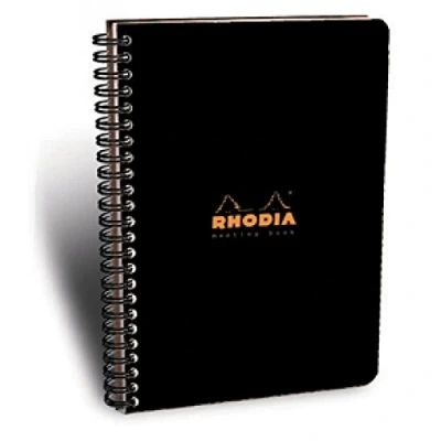 Afbeelding van Rhodia 193409C Meeting Book (met spiraalbinding, 22,5 x 29,7 cm, 80 vellen) 1 stuk, zwart