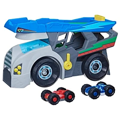 Afbeelding van PJ Masks Power Heroes Truck Speelset Met Twee Duo Race Cars Lanceerknop