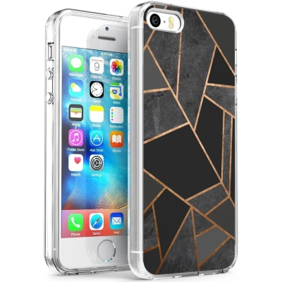 Afbeelding van Apple iPhone 5 / 5s Hoesje Siliconen en TPU (zacht) iMoshion Backcover/Softcase Zwart Telefoonhoesje