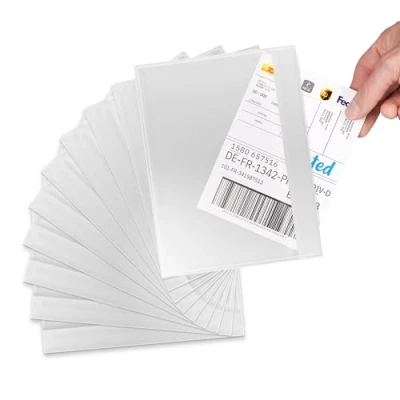 Afbeelding van RAGO® zelfklevende documententas C6 voor A6, 100 stuks, transparante enveloppen A6 verzendzakken, leverbellen, vinted pakketten