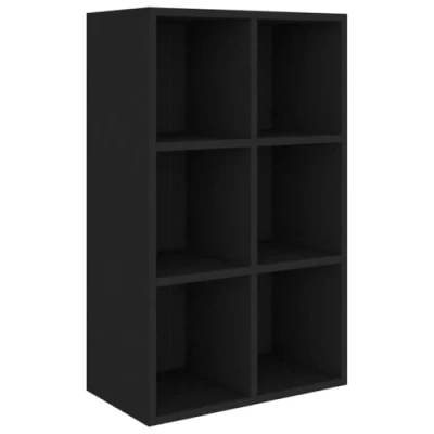 Afbeelding van vidaXL Boekenkast/Dressoir Spaanplaat Zwart Boekenschap Kantoorkast Opbergkast