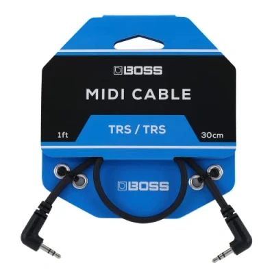 Afbeelding van BOSS BCC 1 3535 1ft / 30cm Ruimtebesparende 3,5 mm TRS MIDI kabel biedt eersteklas connectiviteit voor pedalen