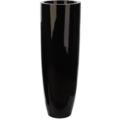 Afbeelding van &quot;Konus&quot; zwarte hoge vaas / plantenbak H.116 cm Gilde Handwerk eyecatcher polyresin