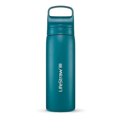 Afbeelding van LifeStraw Go Series Dubbelwandige BPA vrije vacuüm geïsoleerde 18oz roestvrijstalen waterfles voor reizen en dagelijks gebruik; Laguna Teal