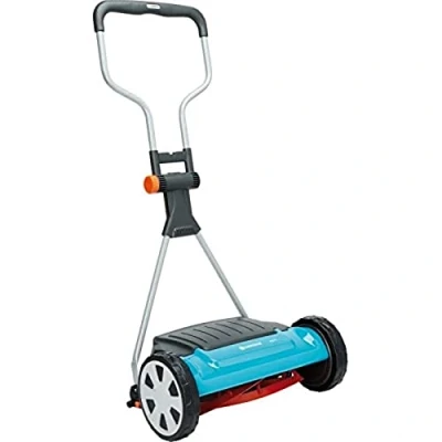 Afbeelding van Gardena 04022 20 Kooimesmaaier 400 C: Handmaaier, Met 40 Cm Werkbreedte, Voor Gazonoppervlak Tot 250 m², Messenwals Van Kwaliteitsstaal, Contactloos Maaiprincipe, 22 x 14 47 cm, Zwart/Turkoois