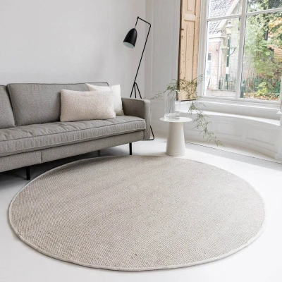Afbeelding van Interieur05 Wollen Vloerkleed Ivoor wit Vik Rond 200 Ã ̃