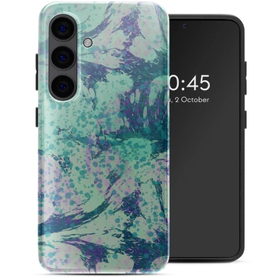 Afbeelding van Samsung Galaxy S24 Hoesje Kunststof Selencia Backcover/Hardcase Fresh Paint Green Telefoonhoesje