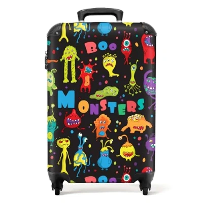 Afbeelding van NoBoringSuitcases.com® Koffer monsters Kinderkoffer jongen 55x35x25