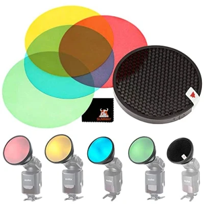Afbeelding van Godox AD S11 Kleur Gels + Reflector Grid Kit voor Witstro Flash AD200 AD180 AD360 AD360II