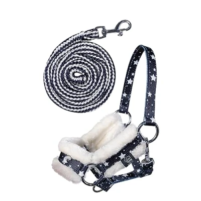 Afbeelding van HKM Halster en Halstertouw voor Hobby Horsing Navy met Sterren