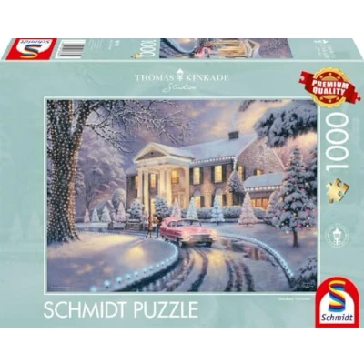 Afbeelding van Schmidt Spiele 58781 Thomas Kinkade, Graceland Christmas, puzzel met 1000 stukjes, kleurrijk